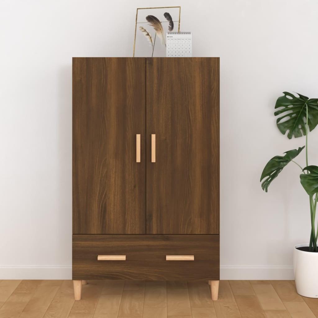 Skab 70x31x115 cm konstrueret træ brun egetræsfarve