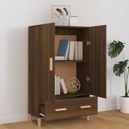 Skab 70x31x115 cm konstrueret træ brun egetræsfarve