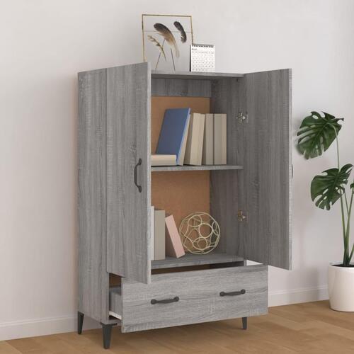 Skab 70x31x115 cm konstrueret træ grå sonoma-eg