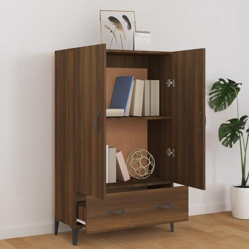 Skab 70x31x115 cm konstrueret træ brun egetræsfarve