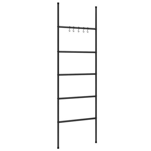 Håndklædestige 5 niveauer 58x175 cm jern sort