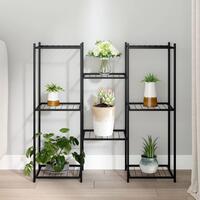 Blomsterstativ 83x25x80 cm jern sort