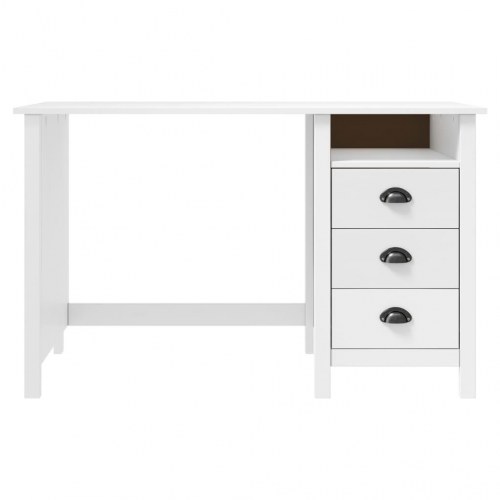 Konsolbord Hill skrivebord med 3 skuffer - 120×50×74 cm - massivt fyrretræ, hvid
