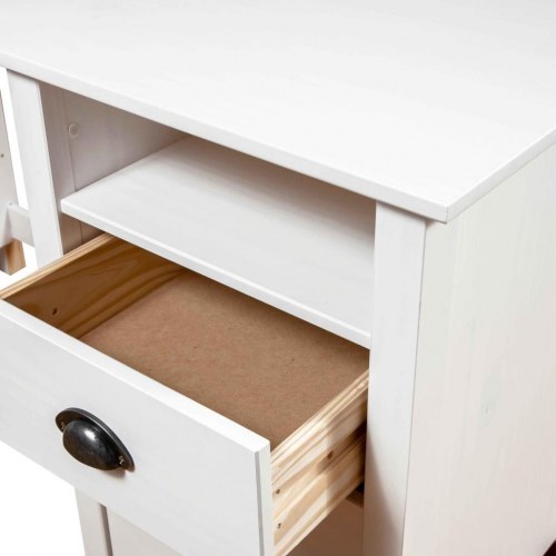 Konsolbord Hill skrivebord med 3 skuffer - 120×50×74 cm - massivt fyrretræ, hvid