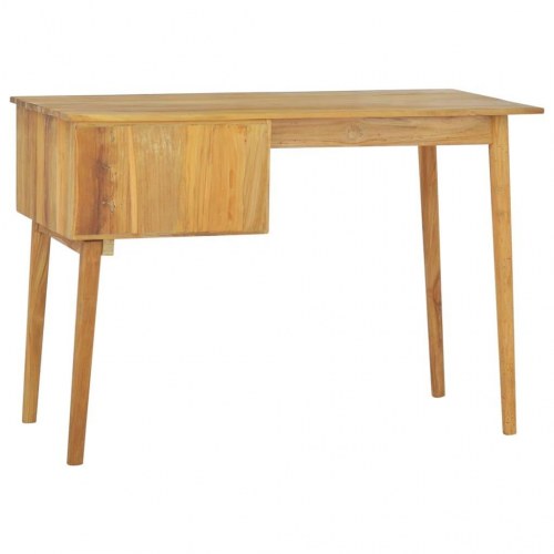 Skrivebord med 2 skuffer 110x52x75 cm massivt teaktræ