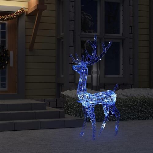 Juledekoration rensdyr 140 LED'er 120 cm akryl blå