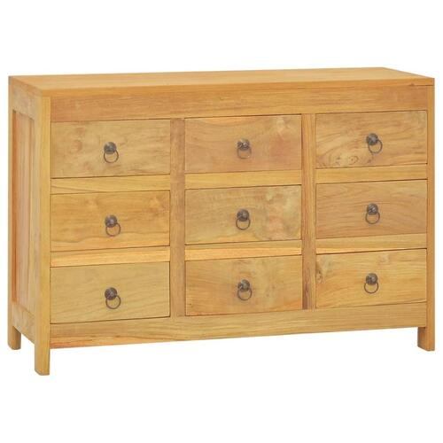 Kommode 80x30x55 cm massivt teaktræ
