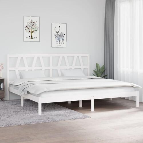 Sengeramme 200x200 cm massivt fyrretræ hvid