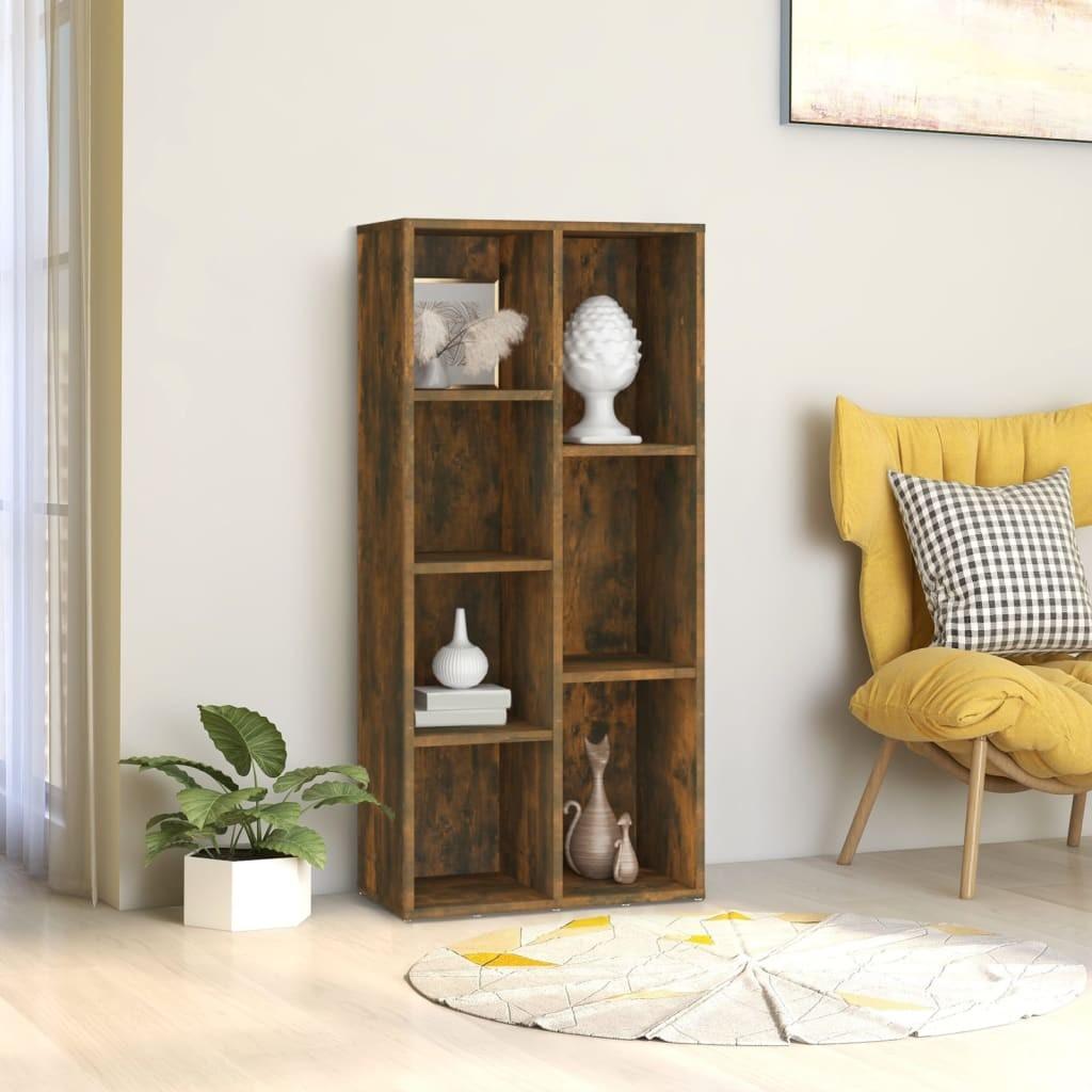 Bogreol 50x25x106 cm røget egetræsfarve
