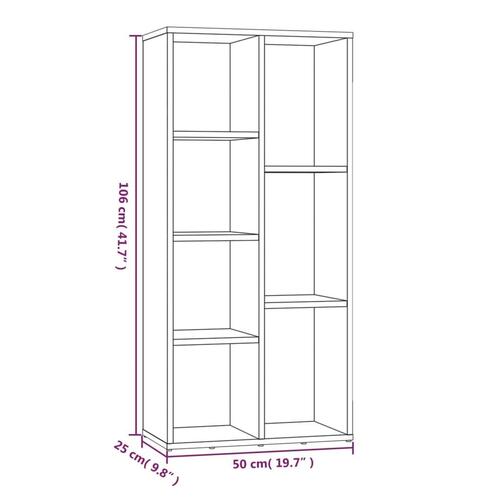 Bogreol 50x25x106 cm grå sonoma-eg
