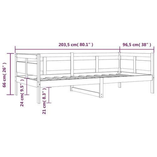 Daybed 90x200 cm massivt fyrretræ