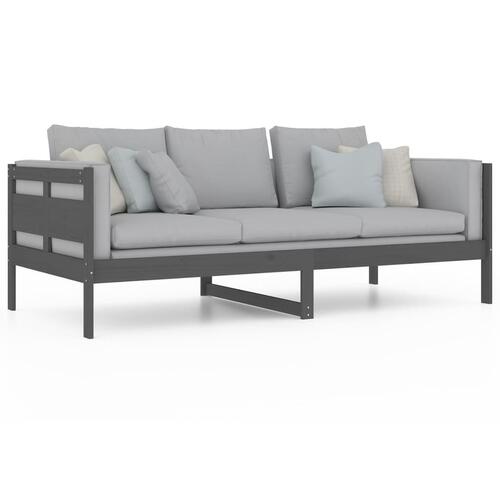 Daybed 90x200 cm massivt fyrretræ grå