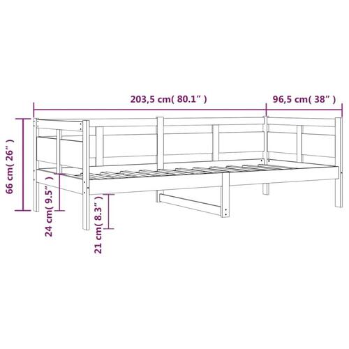 Daybed 90x200 cm massivt fyrretræ grå