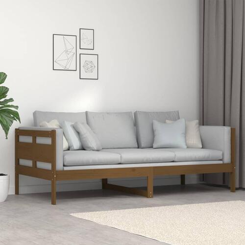 Daybed 90x200 cm massivt fyrretræ gyldenbrun