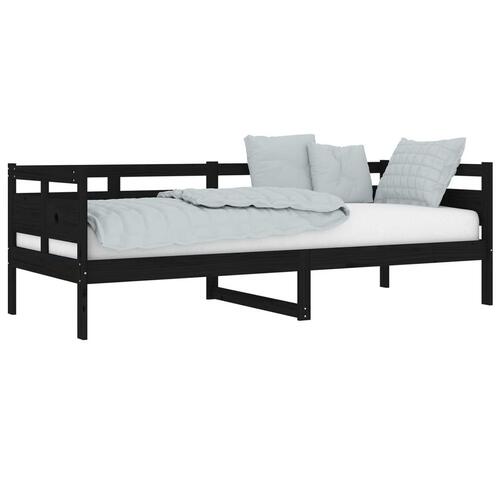 Daybed 80x200 cm massivt fyrretræ sort
