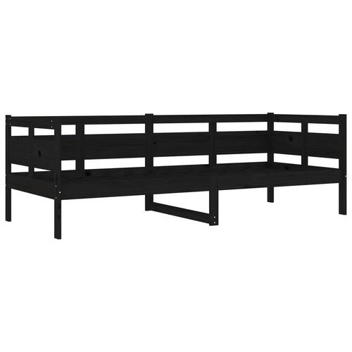 Daybed 80x200 cm massivt fyrretræ sort