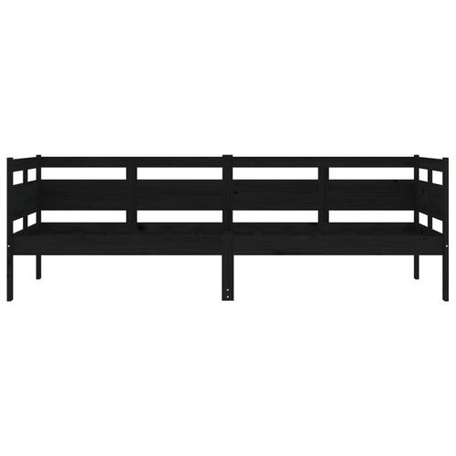 Daybed 80x200 cm massivt fyrretræ sort