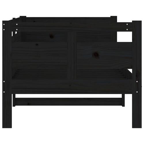 Daybed 80x200 cm massivt fyrretræ sort