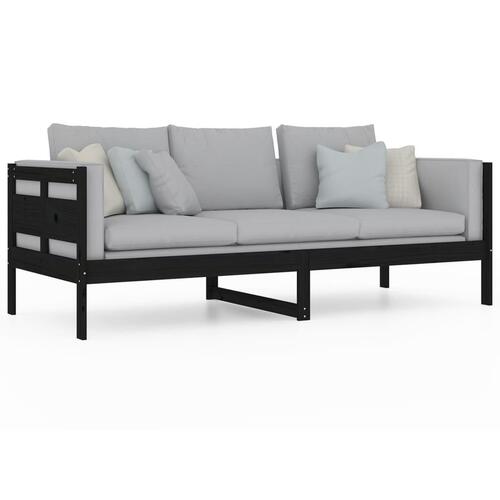 Daybed 80x200 cm massivt fyrretræ sort