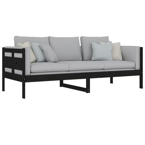 Daybed 80x200 cm massivt fyrretræ sort