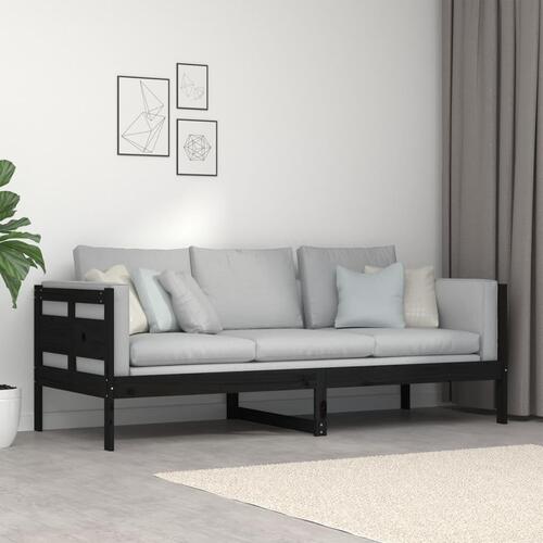 Daybed 80x200 cm massivt fyrretræ sort