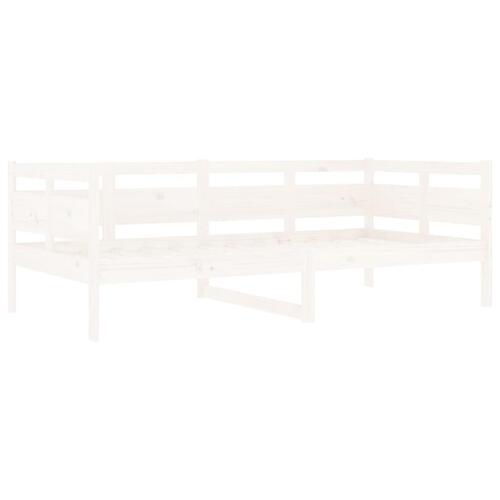 Daybed massivt fyrretræ hvid 90x190 cm