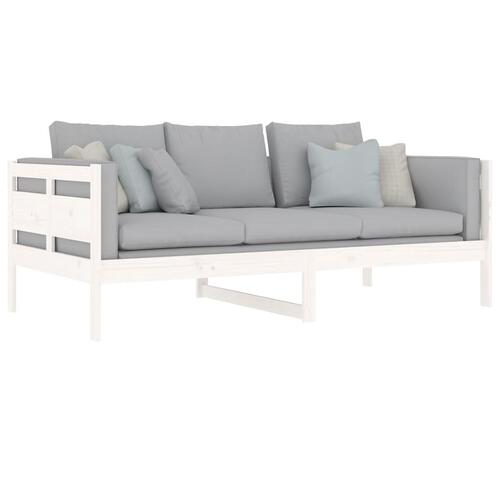 Daybed massivt fyrretræ hvid 90x190 cm