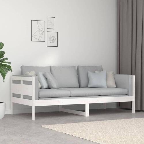 Daybed massivt fyrretræ hvid 90x190 cm