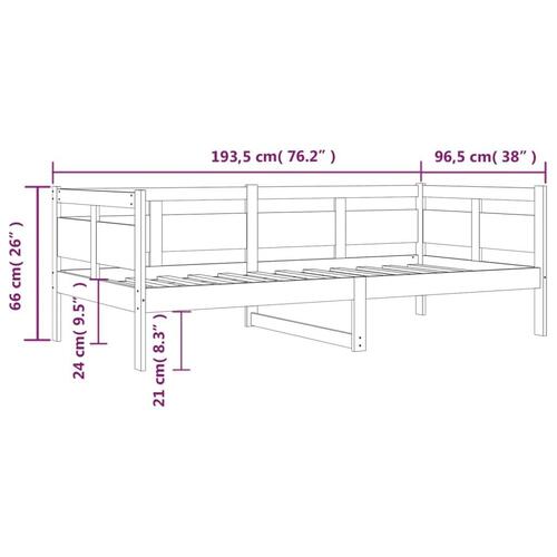 Daybed massivt fyrretræ hvid 90x190 cm