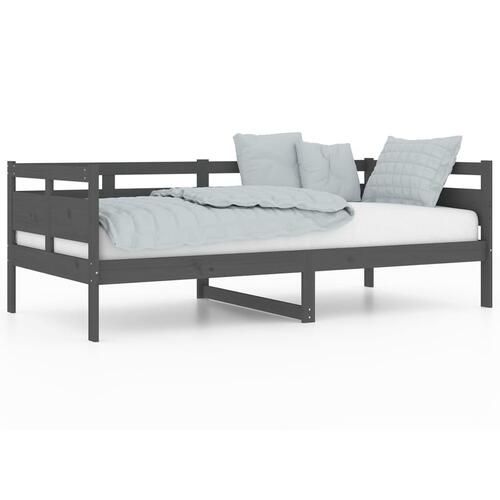 Daybed massivt fyrretræ grå 90x190 cm