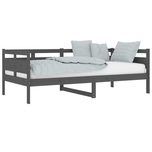 Daybed massivt fyrretræ grå 90x190 cm