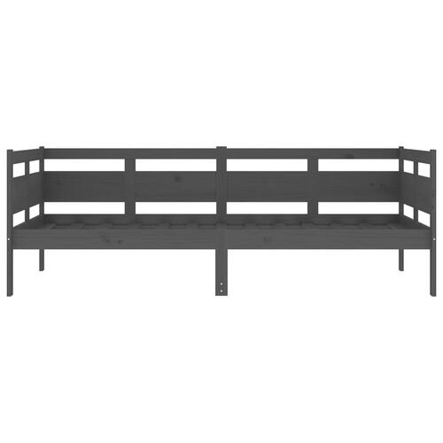 Daybed massivt fyrretræ grå 90x190 cm