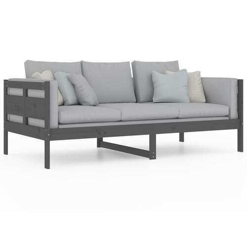 Daybed massivt fyrretræ grå 90x190 cm