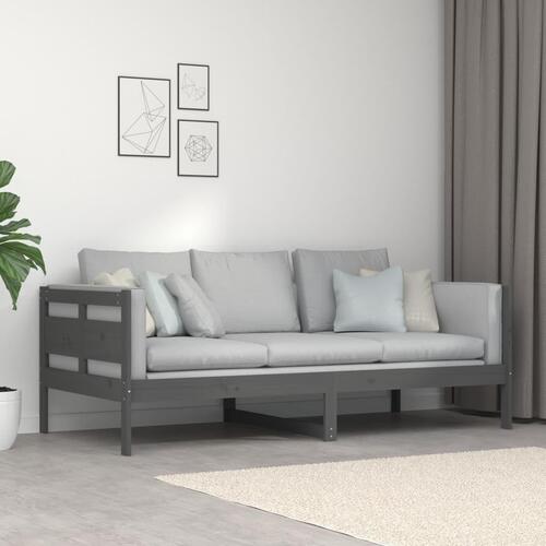Daybed massivt fyrretræ grå 90x190 cm
