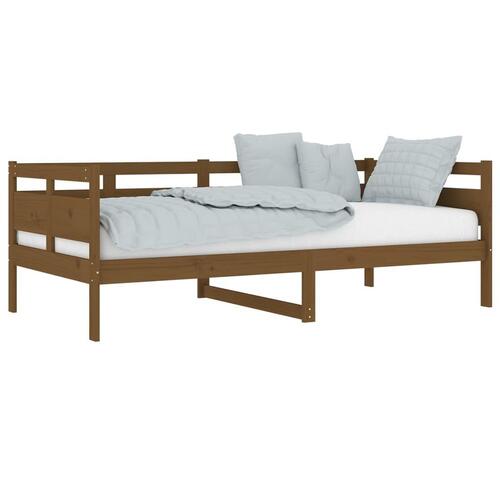 Daybed massivt fyrretræ gyldenbrun 90x190 cm