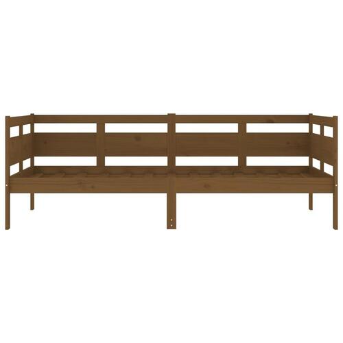 Daybed massivt fyrretræ gyldenbrun 90x190 cm