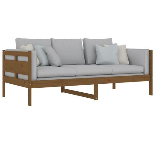 Daybed massivt fyrretræ gyldenbrun 90x190 cm