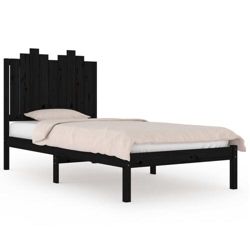 Sengeramme 100x200 cm massivt fyrretræ sort