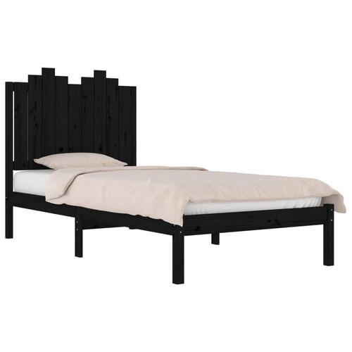 Sengeramme 100x200 cm massivt fyrretræ sort