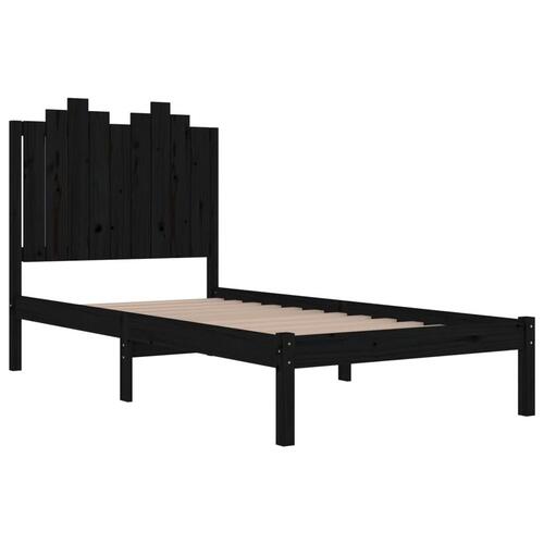 Sengeramme 100x200 cm massivt fyrretræ sort
