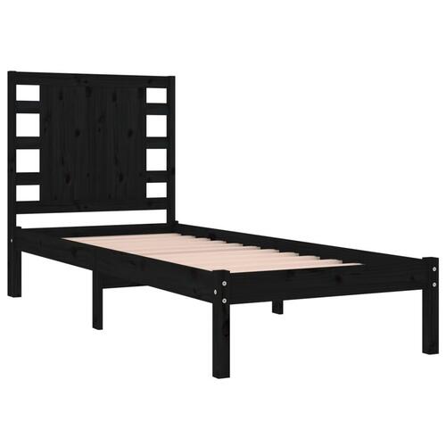 Sengeramme 100x200 cm massivt fyrretræ sort