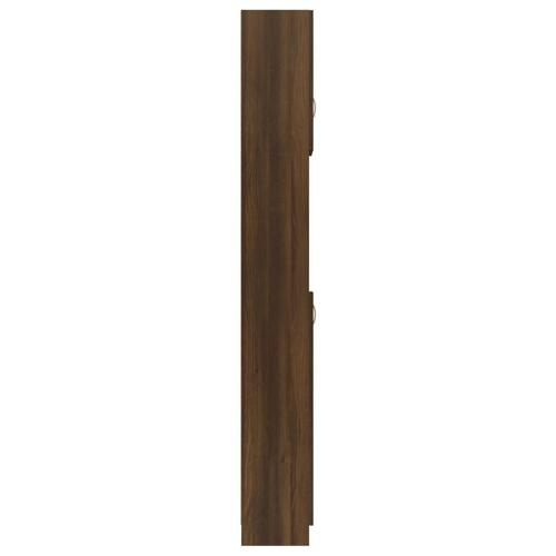 Badeværelsesskab 32x25,5x190 cm konstrueret træ brun egetræ