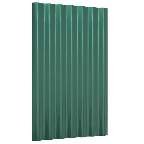Tagplader 36 stk. 60x36 cm pulverlakeret stål grøn
