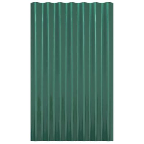 Tagplader 36 stk. 60x36 cm pulverlakeret stål grøn