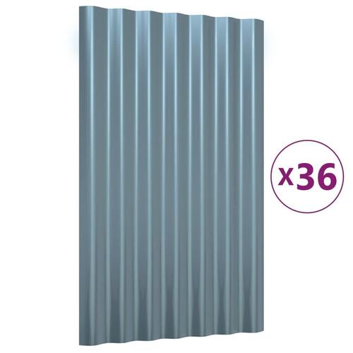 Tagplader 36 stk. 60x36 cm pulverlakeret stål grå