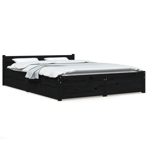 Sengeramme med skuffer 120x190 cm Small Double sort