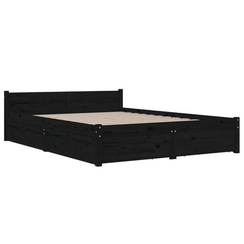 Sengeramme med skuffer 120x190 cm Small Double sort