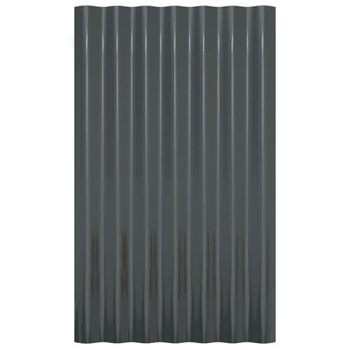 Tagplader 36 stk. 60x36 cm pulverlakeret stål antracitgrå