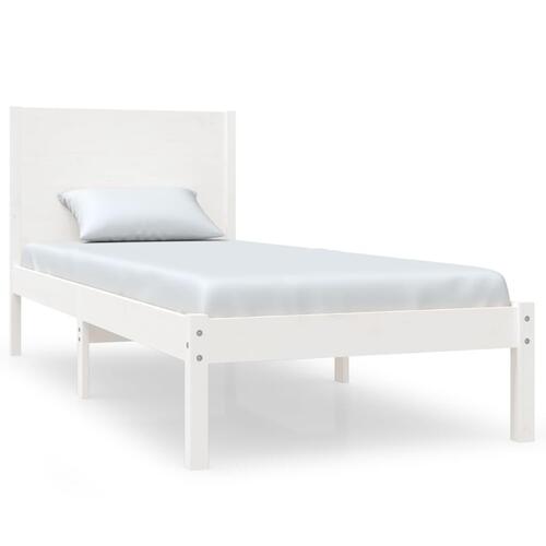 Sengeramme 75x190 cm Small Single massivt træ hvid