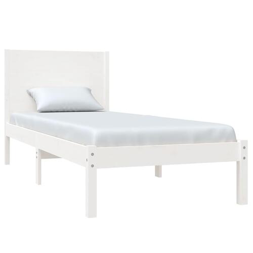 Sengeramme 75x190 cm Small Single massivt træ hvid